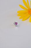 6 mm Mini Halka Pembe Çiçekli Piercing Forward Helix Tragus Helix Kıkırdak