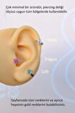 6 mm Mini Halka Pembe Çiçekli Piercing Forward Helix Tragus Helix Kıkırdak