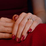 G Renk 0.60 Karat Pırlanta Tektaş Yüzük - HRD Sertifikalı