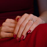 G Renk 0.40 Karat Pırlanta Tektaş Yüzük - HRD Sertifikalı