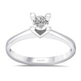 E Renk 0.40 Karat Pırlanta Tektaş Yüzük - HRD Sertifikalı