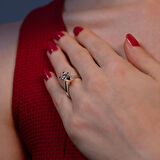 H Renk 0.70 Karat Pırlanta Tektaş Yüzük - HRD Sertifikalı