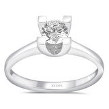 H Renk 0.40 Karat Pırlanta Tektaş Yüzük - HRD Sertifikalı