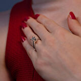 H Renk 0.40 Karat Pırlanta Tektaş Yüzük - HRD Sertifikalı