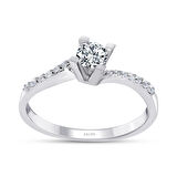 F Renk Toplam 0.34 Karat Pırlanta Tektaş Yüzük