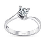 E Renk 0.30 Karat Pırlanta Tektaş Yüzük - HRD Sertifikalı