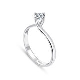 H Renk 0.40 Karat Pırlanta Tektaş Yüzük - HRD Sertifikalı