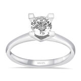 F Renk 0.60 Karat Pırlanta Tektaş Yüzük - HRD Sertifikalı