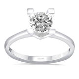 G Renk 0.80 Karat Pırlanta Tektaş Yüzük - HRD Sertifikalı