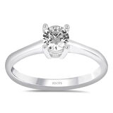 H Renk 0.40 Karat Pırlanta Tektaş Yüzük - HRD Sertifikalı