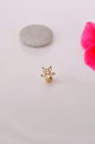 Çelik Çiçek Tragus Piercing Helix Kıkırdak Küpesi Gold Renk