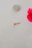 Çelik Çiçek Tragus Piercing Helix Kıkırdak Küpesi Gold Renk