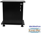 Kanki Pet 60 Cm MDF İthal Akvaryum Siyah Sehpa 60 x 30 x 67h cm