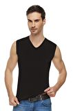 Tutku Elit Erkek Elastan V Yaka Sıfır Kol Atlet 1305 - 3 Adet