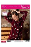 Sude Kadın Gömlek Önden Düğmeli Polar Desenli Pijama Takımı P200/173 - 1 Adet