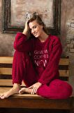 Charme Kadın Kışlık Şarpa Peluş Pijama Takımı K 333- 1 Adet