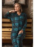 Sude Kadın  Önden Düğmeli Süet Pijama Takımı P200/390 - 1 Adet