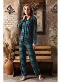 Sude Kadın  Önden Düğmeli Süet Pijama Takımı P200/390 - 1 Adet