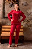 Sude Kadın Kışlık Bisiklet Yaka Kadife Pijama Takımı K803/97 - 1 Adet