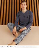 Pijamoni Erkek Süprem Uzun Kol İnce Pijama Takımı 6300 / 9 - 1 Adet