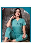 Sude Kadın Bambu V Yaka Kısa Kol İnce Pijama Takımı P300/92 - 1 Adet