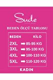 Sude Kadın Bambu Büyük Beden Düğme Yaka İnce Kısa Kol Pijama Takımı P300/146 - 1 Adet