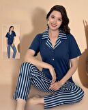 Boyraz Kadın Milan Boydan Düğmeli Kısa Kol İnce Pijama Takımı 11036 - 1 Adet