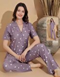 Boyraz Kadın Milan Boydan Düğmeli Kısa Kol İnce Pijama Takımı 11039 - 1 Adet