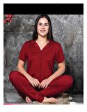 Charme Kadın Milan Gömlek Yaka Kısa Kol Pijama Takımı P300/223- 1 Adet