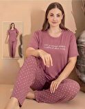 Boyraz Kadın Milan Büyük Beden Bisiklet Yaka Kısa Kol İnce Pijama Takımı 11052 - 1 Adet