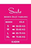 Sude Kadın Bambu Yakası Nakışlı V Yaka Kısa Kol Pijama Takımı P300/523 - 1 Adet