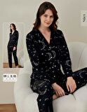 Boyraz Kadın Süet Boydan Düğmeli Pijama Takımı 02009 - 1 Adet