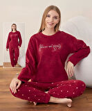 Boyraz Kadın Kışlık Bisiklet Yaka Soft Kadife Pijama Takımı 07012 - 1 Adet