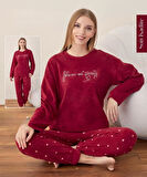 Boyraz Kadın Kışlık Bisiklet Yaka Soft Kadife Pijama Takımı 07012 - 1 Adet