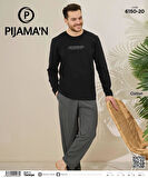 Pijamoni Erkek Pamuklu Bisiklet Yaka Uzun Kol İnce Pijama Takımı 6150/20 - 1 Adet