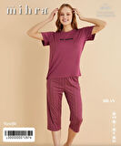 Mihra Kadın Bisiklet Yaka MİLAN Likralı KAPRİ Kısa Kol Pijama Takımı 50108M - 1 Adet