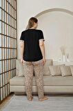 Pijamoni Kadın Milan Büyük Beden Bisiklet Yaka Kısa Kol İnce Pijama Takımı 7665/10- 1 Adet