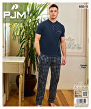 Pijamoni Erkek Düğme Yaka Kısa Kol  Pijama Takımı 6850/10 - 1 Adet