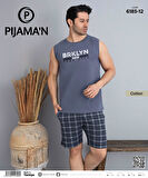 Pijamoni Erkek Bisiklet Yaka Kolsuz Şortlu Pijama Takımı 6185/12 - 1 Adet