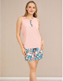 Baha Perfect Club Kadın İp Askılı Şortlu  Pijama Takımı 4368 - 1 Adet