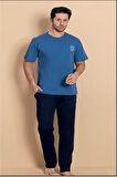 Pijamerry Erkek Bisiklet Yaka Kısa Kol Penye Pijama Takımı 6380 - 1 Adet
