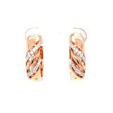 TAHAL KUYUMCULUK Desenli Gümüş Halka Küpe (RoseGold)