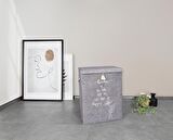 Keçe Kapaklı Çok Amaçlı Mega Kutu Gri 55x41x30 cm