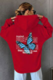 Uyguntarz Unisex Kelebek Sırt Baskılı Sweatshirt