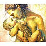 Canvas Bebeğim Sayılarla Boyama Seti  Kasnaklı 40 x 50 cm