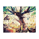 Canvas Gizemli Ağaç Sayılarla Boyama Seti  Kasnaklı 40 x 50 cm