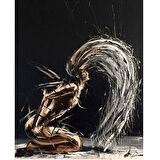 Canvas Saçların Dansı Sayılarla Boyama Seti  Kasnaklı 40 x 50 cm