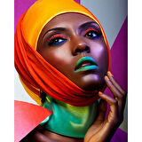 Canvas Afrikalı Model Sayılarla Boyama Seti  Kasnaklı 40 x 50 cm