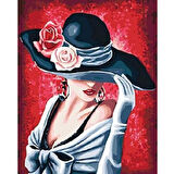 Canvas Şapkamda Bir Güzel Sayılarla Boyama Seti  Kasnaklı 40 x 50 cm