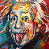Canvas Albert Einstein Sayılarla Boyama Seti  Kasnaklı 40 x 50 cm